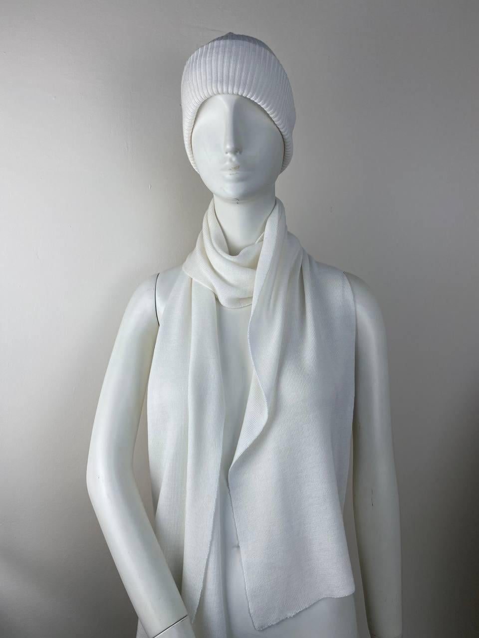 Комплект шарф/шапка/бени MILLA из шерсти мериноса Молочный