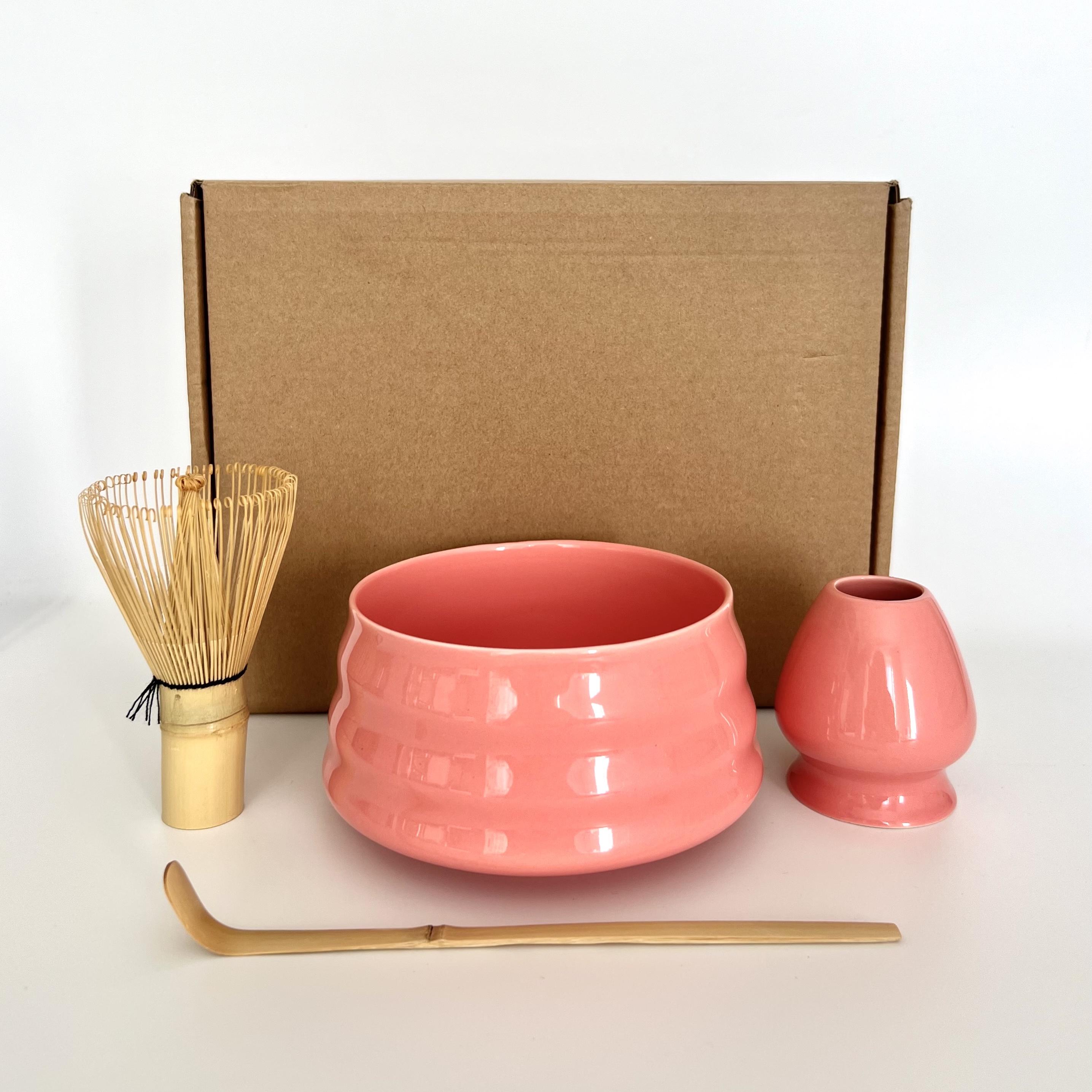 Набор посуды для приготовления матча чая 4 аксессуара Pink Leaf (2558136875)