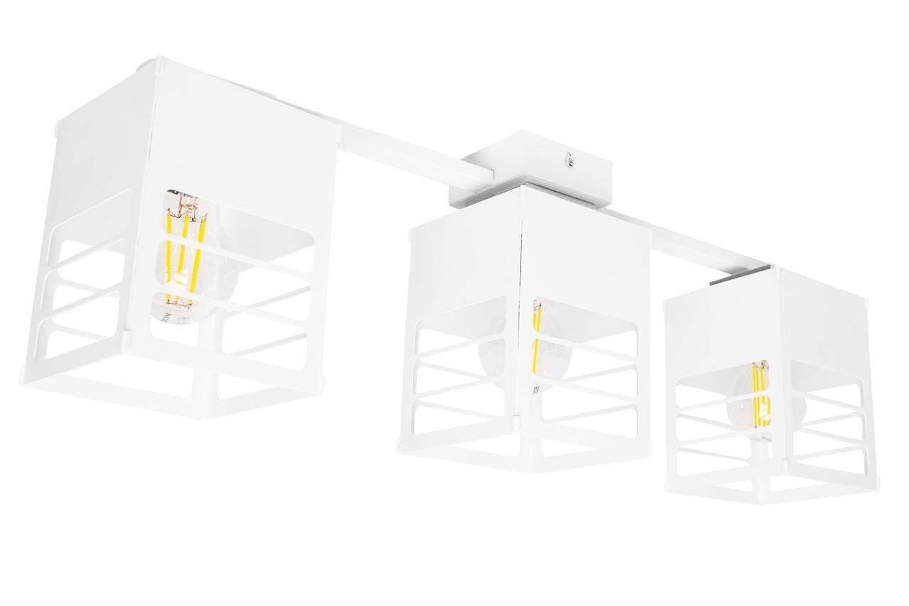 Люстра MSK ELECTRIC Urban на три плафони під лампи Е27 Білий (NL 2310-3 WH)