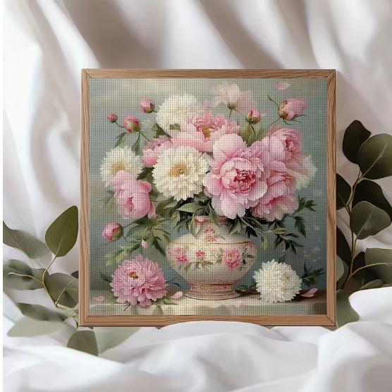 Набір для вишивання хрестиком JOZYSH Рожеві та білі півонії 14CT канва Аїда з нанесеним малюнком 40x40 см (2903943634) Набір для вишивання хрестиком JOZYSH Рожеві та білі півонії 14CT канва Аїда з нанесеним малюнком 40x40 см (2903943634)