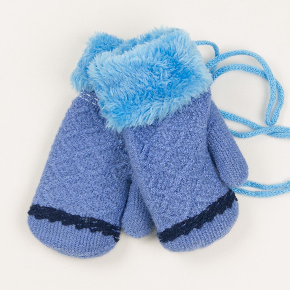 Варежки детские с меховой подкладкой на 2-3 года 19-7-65 Голубой (DR010166) Варежки детские с меховой подкладкой на 2-3 года 19-7-65 Голубой (DR010166)