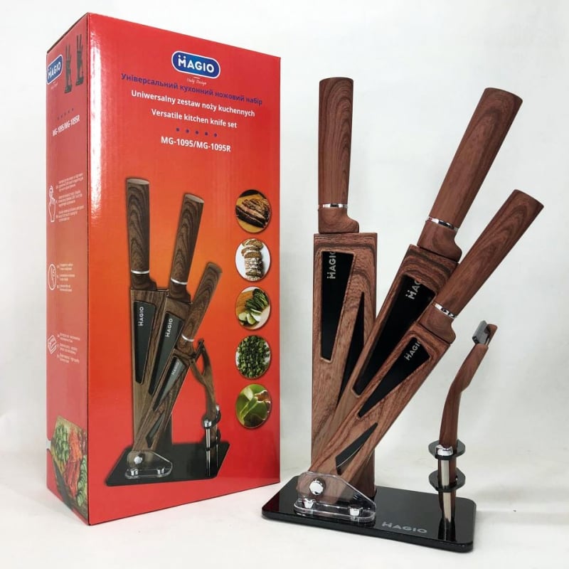 Ножі кухонні Magio MG-1095 поварські 5 пр. (17710771) - фото 7 Ножі кухонні Magio MG-1095 поварські 5 пр. (17710771) - фото 7
