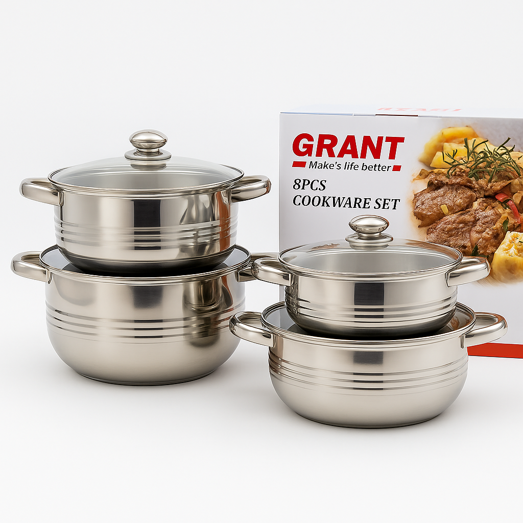 Набір каструль з кришками GRANT GR-7020 з нержавіючої сталі 8 пр. (552144)