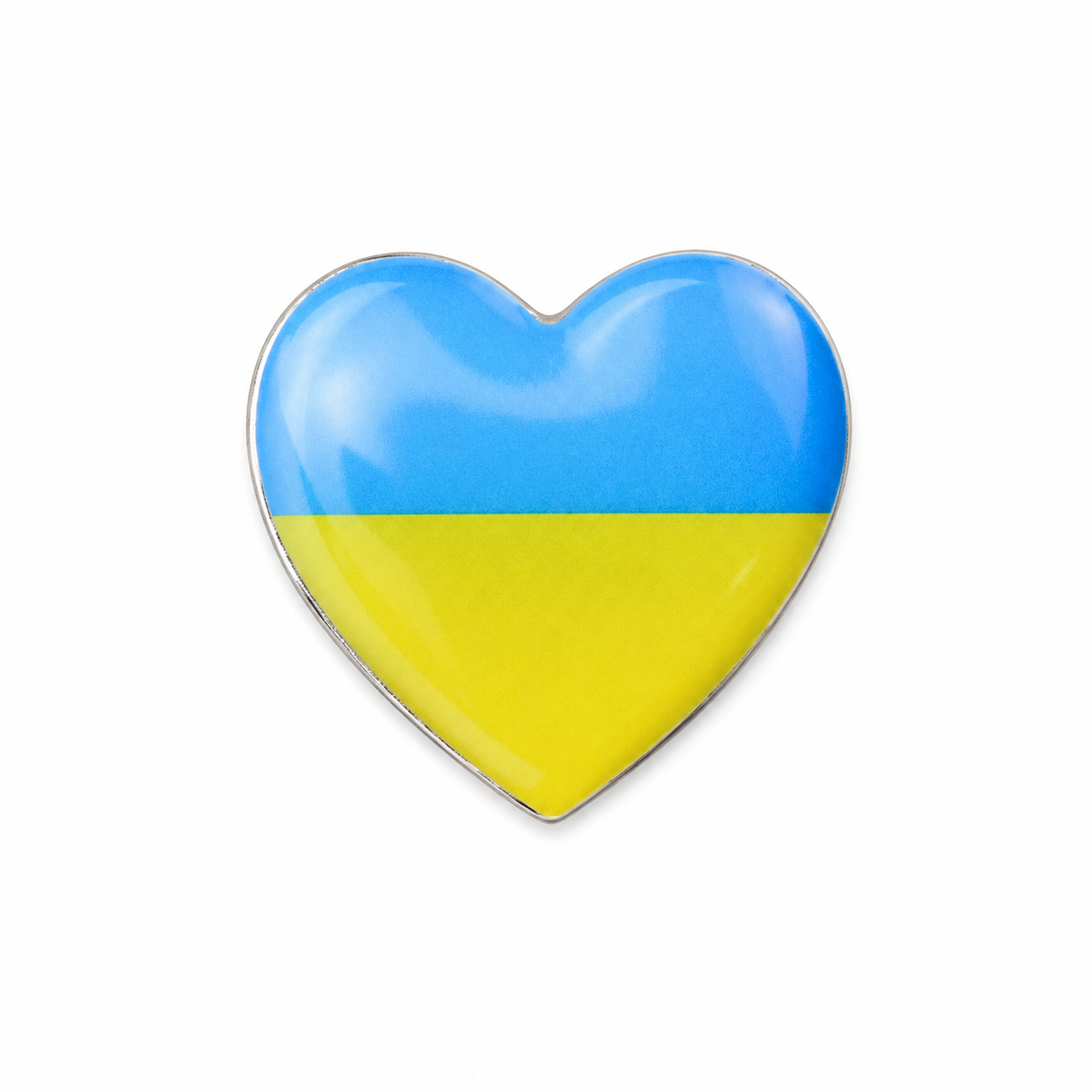 Значок з полімерною линзою Серце національний прапор (1892910585)