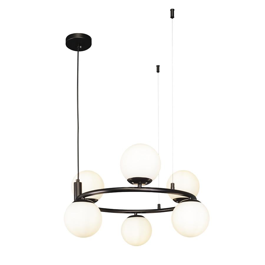 Люстра підвісна Levistella 7521011-6 BK+WH на шість плафонів Чорний/Білий (2577797609) - фото 2 Люстра підвісна Levistella 7521011-6 BK+WH на шість плафонів Чорний/Білий (2577797609) - фото 2