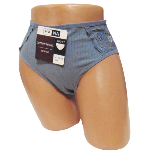 Женские трусы в рубчик Hana 20056 с кружевом 3XL Серый (1921877498) Женские трусы в рубчик Hana 20056 с кружевом 3XL Серый (1921877498)