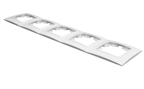 Рамка для розеток п'ятимісна FI-5 White