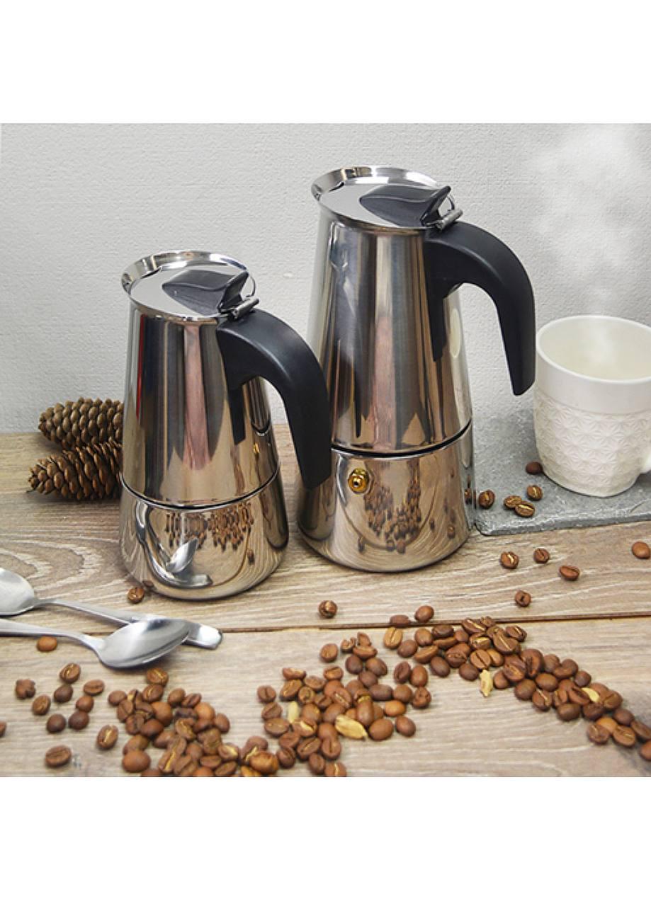 Кофеварка гейзерна Stenson TD00433 для нерастворимого кофе на 4 чашки 200 мл Серый (TD00433) - фото 2 Кофеварка гейзерна Stenson TD00433 для нерастворимого кофе на 4 чашки 200 мл Серый (TD00433) - фото 2