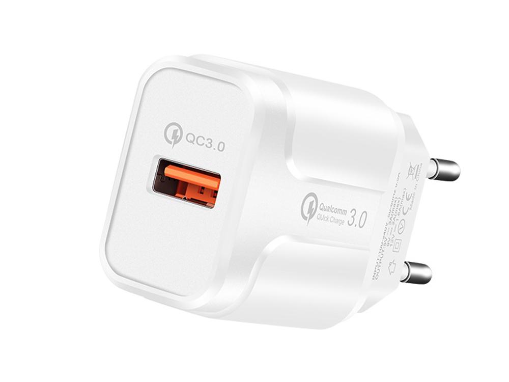 Быстрая зарядка Quick Charge 3.0 5V 3А/9V 2A Белый QC-1 - фото 3