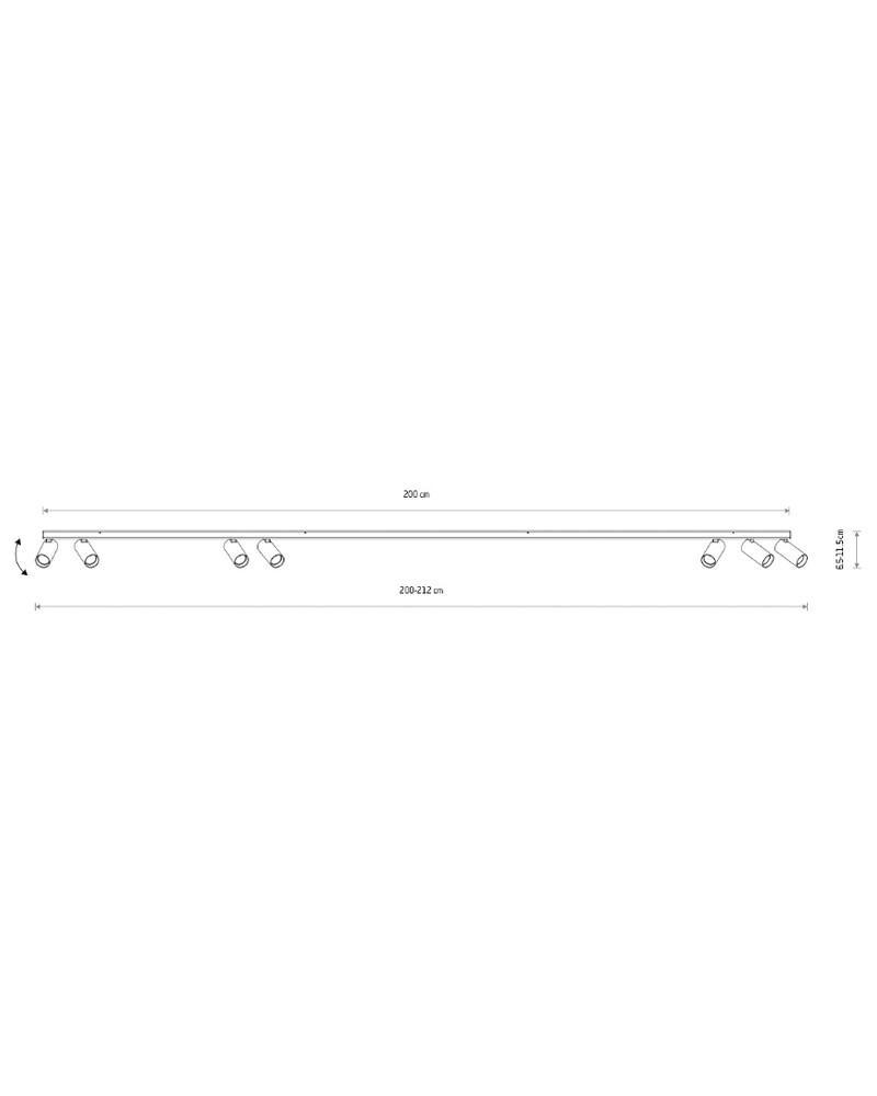 Спот поворотный Nowodvorski 11470 Fourty VII GU10 7x10W IP20 Темно-серый (23928694) - фото 2 Спот поворотный Nowodvorski 11470 Fourty VII GU10 7x10W IP20 Темно-серый (23928694) - фото 2