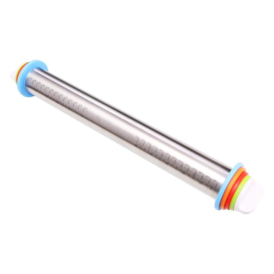 Качалка для тіста з кільцями для регулювання товщини розкочування від 2 до 10 мм (U9594) Качалка для тіста з кільцями для регулювання товщини розкочування від 2 до 10 мм (U9594)