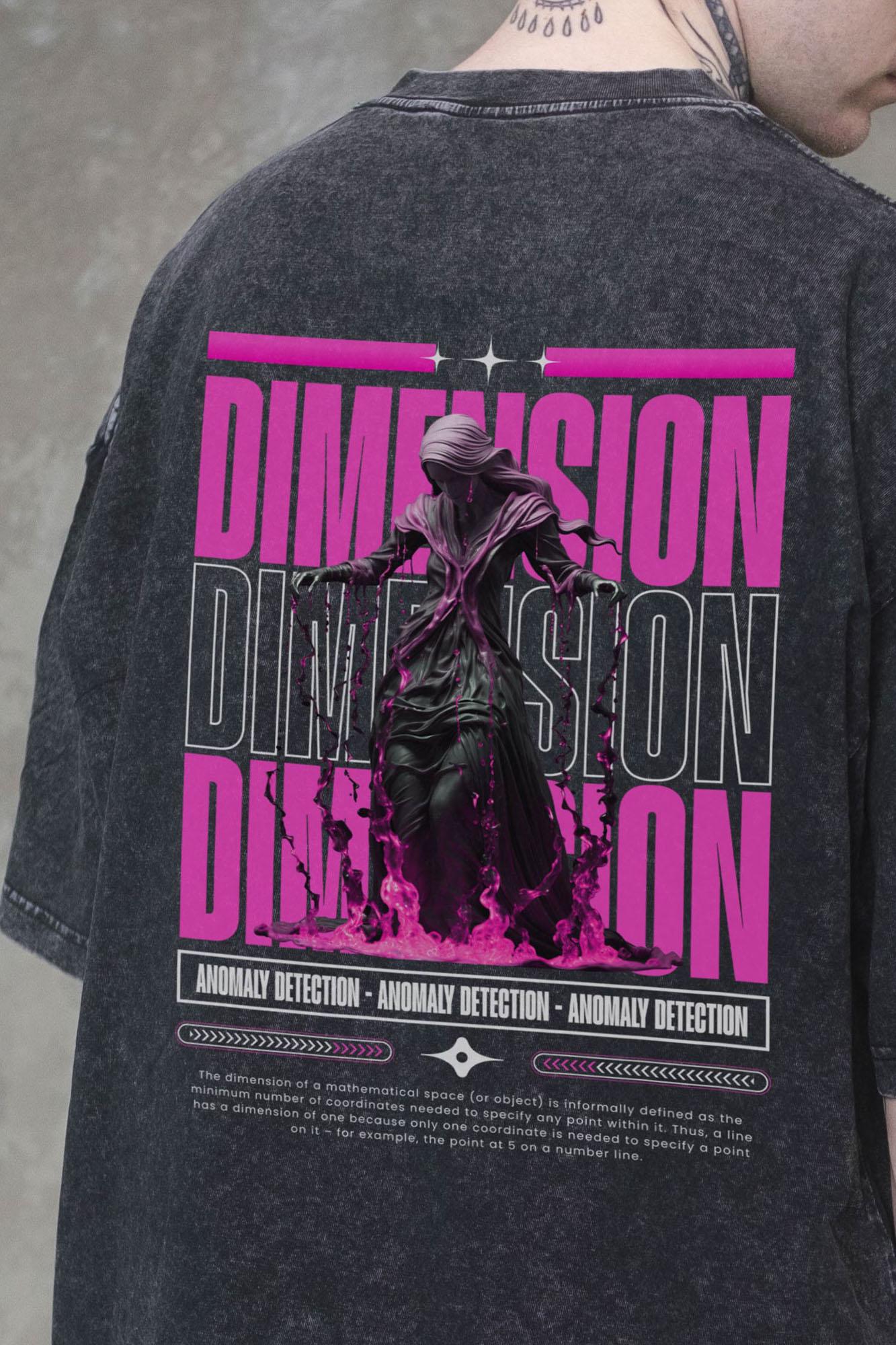 Футболка виварена Without Washed Оверсайз з принтом Dimension S/M Black (S/M 8056136 8056137) - фото 2