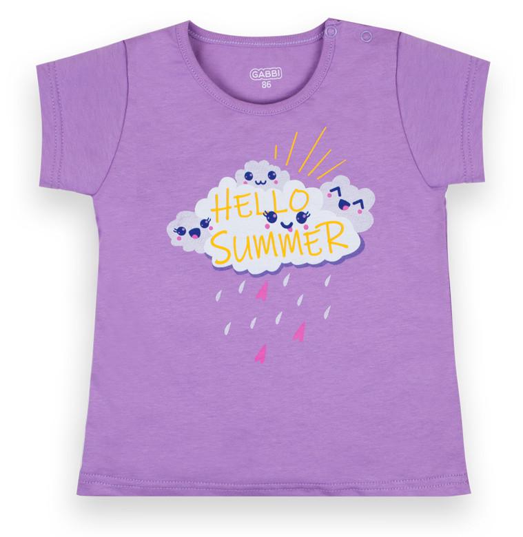 Футболка детская хлопковая для девочки Gabbi FT-21-5-2/1 86 см Сиреневый (12625)