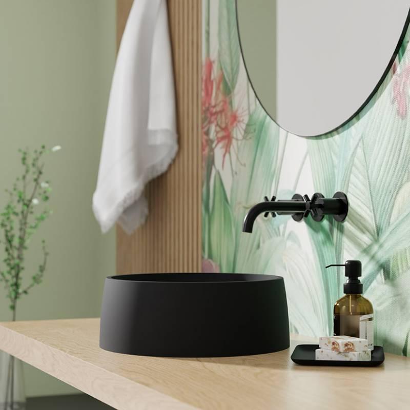 Раковина накладная на столешницу Steinberg 440 7120 S Mineo Stone Черный матовый (1599812851) - фото 3