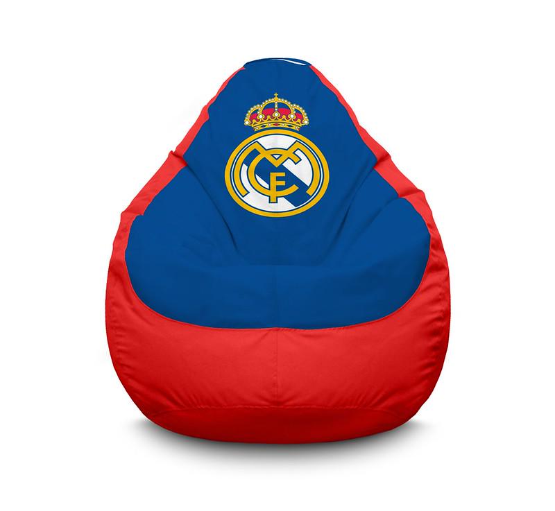 Кресло мешок iPuff Football Real Madrid FC Red Оксфорд XXL 90х125 см Красный