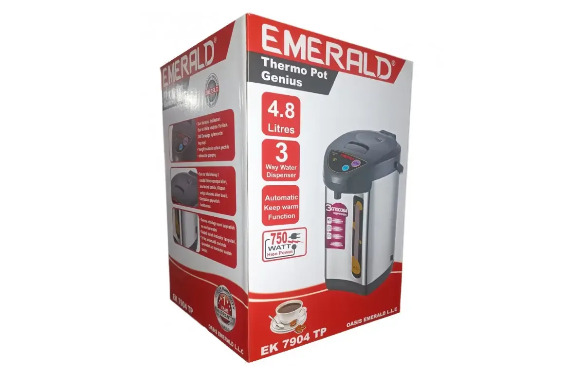 Термос-термопот с ручной помпой EMERALD Thermo Pot Genius 4,8 л Серый (EK 7904 TP) - фото 2