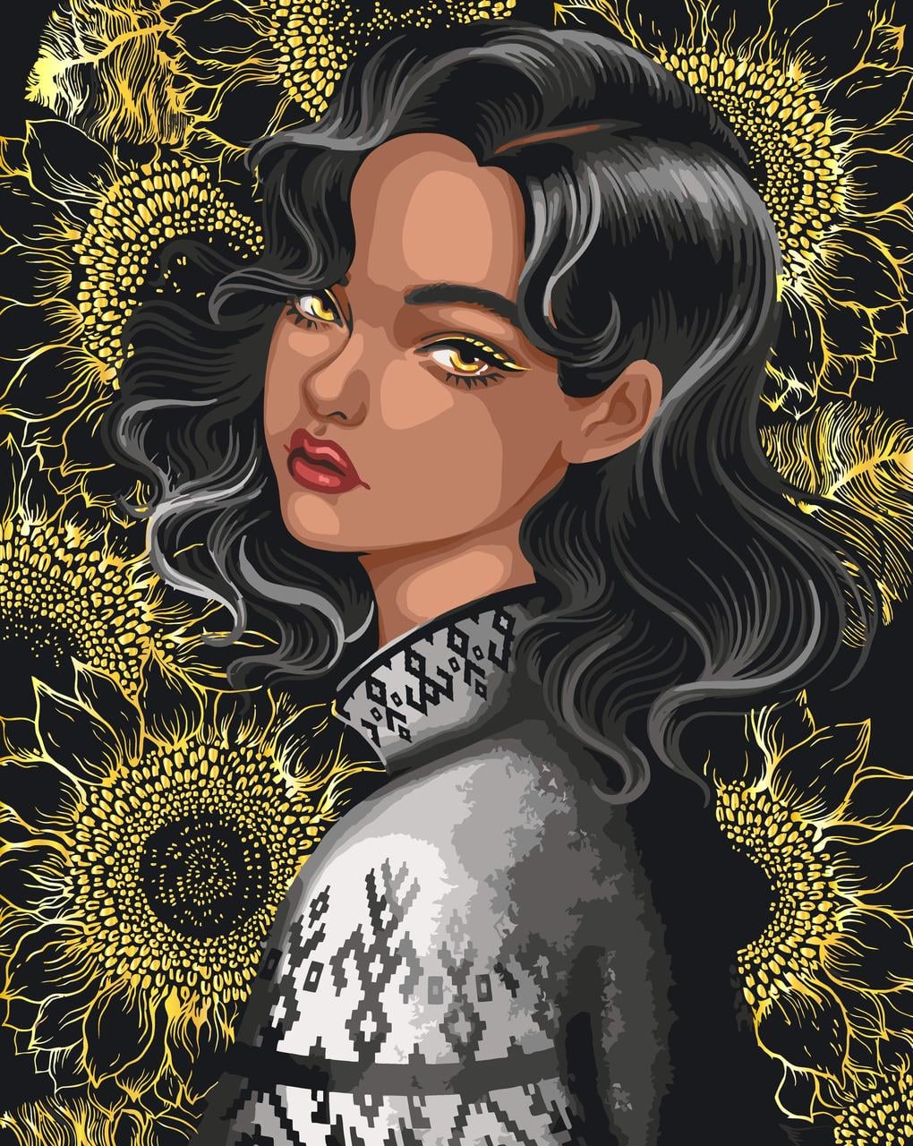 Картина по номерам ART CRAFT Великолепная девушка с красками металлик 40х50 см