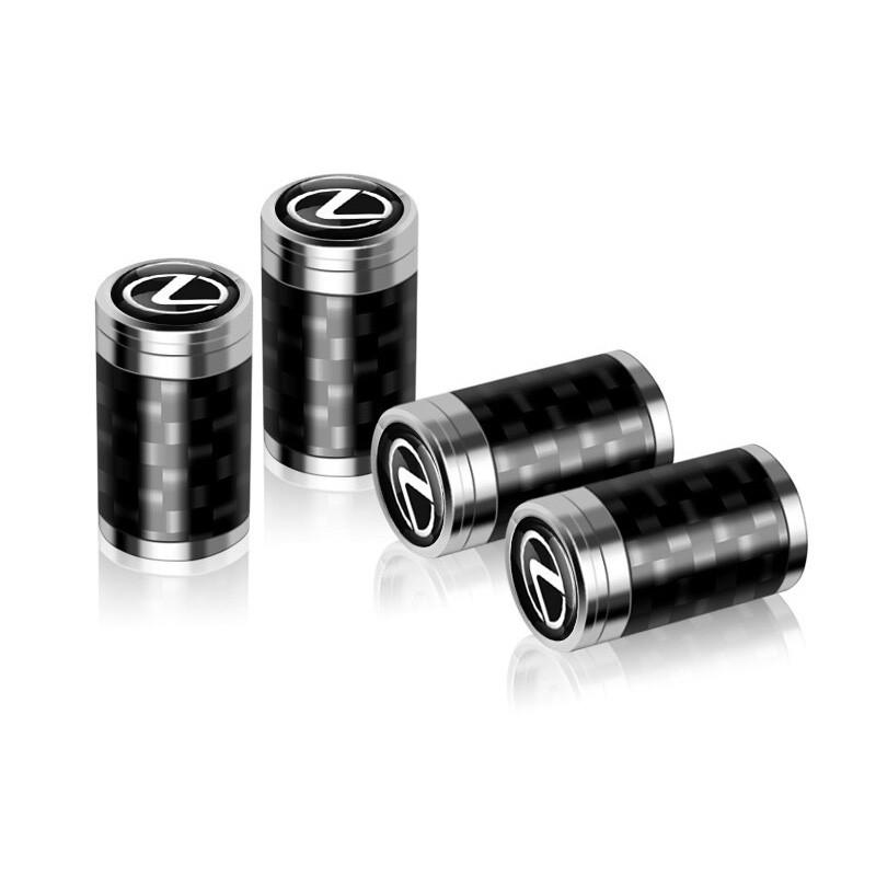 Набір захисних ковпачків на ніпель SUNROZ Caps Лексус Carbon Style Silver Lexus 4 шт. (A-67524)