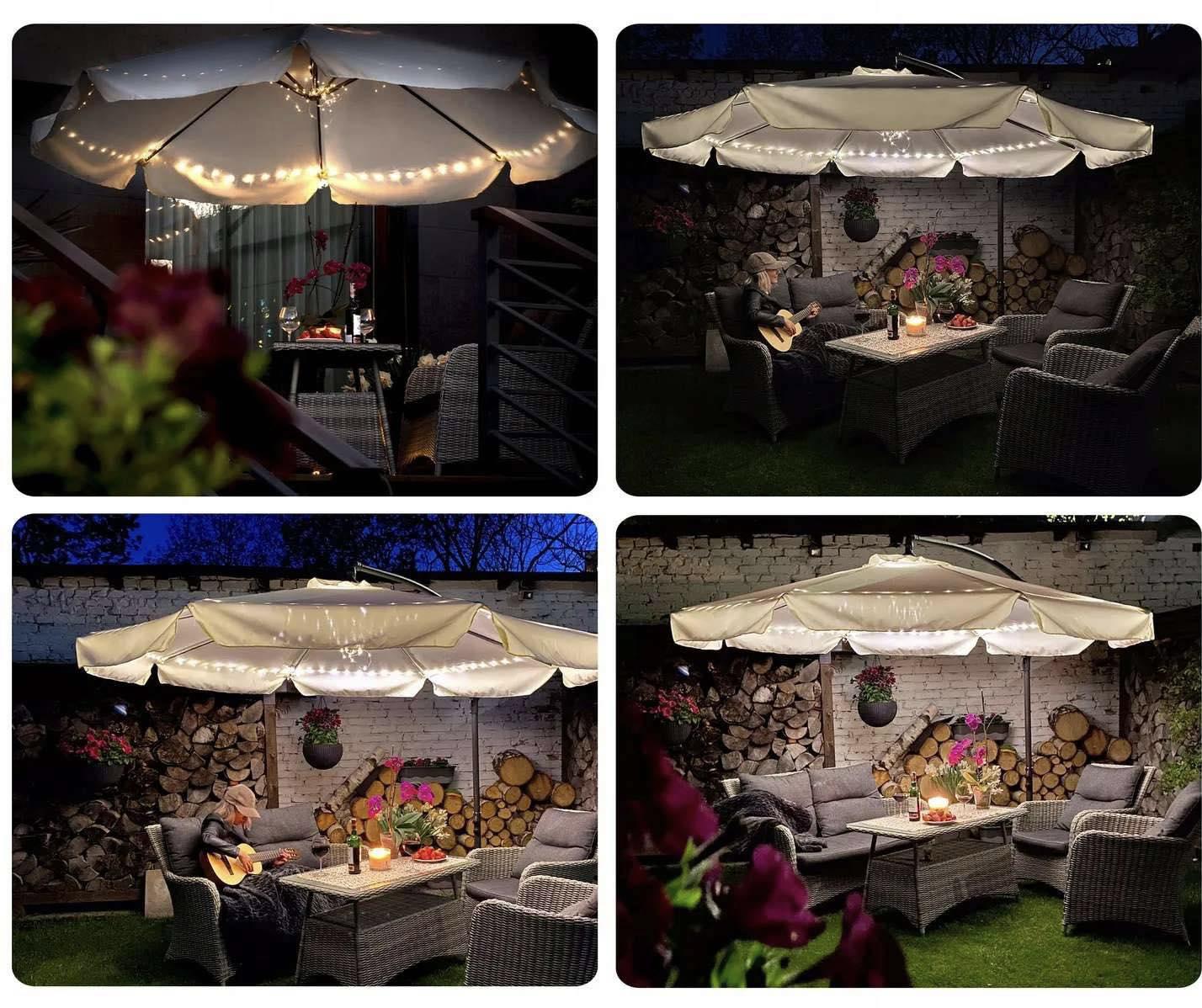 Парасоля садова кутова Plonos з нахилом 3,5 м Кремовий (4231) - фото 16