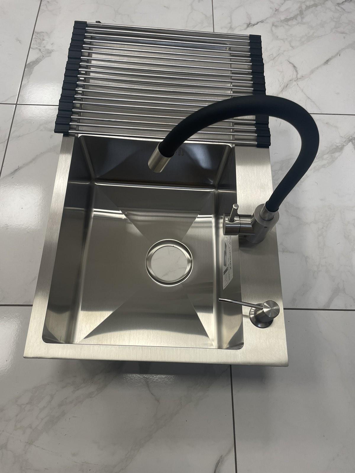 Мойка кухонная Luminex 7844 правая/смеситель-кран Lidz Aria 04R-BFS для кухни гибкий - фото 10 Мойка кухонная Luminex 7844 правая/смеситель-кран Lidz Aria 04R-BFS для кухни гибкий - фото 10