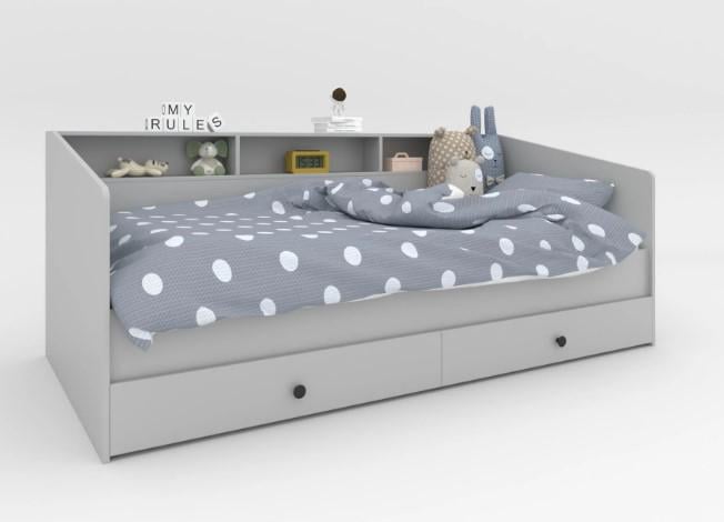 Ліжко дитяче Sleep well ЛДСП дерев'яна основа/ламелі КР-ДЕТСКАЯ-90 800х2032х1108 мм Сірий