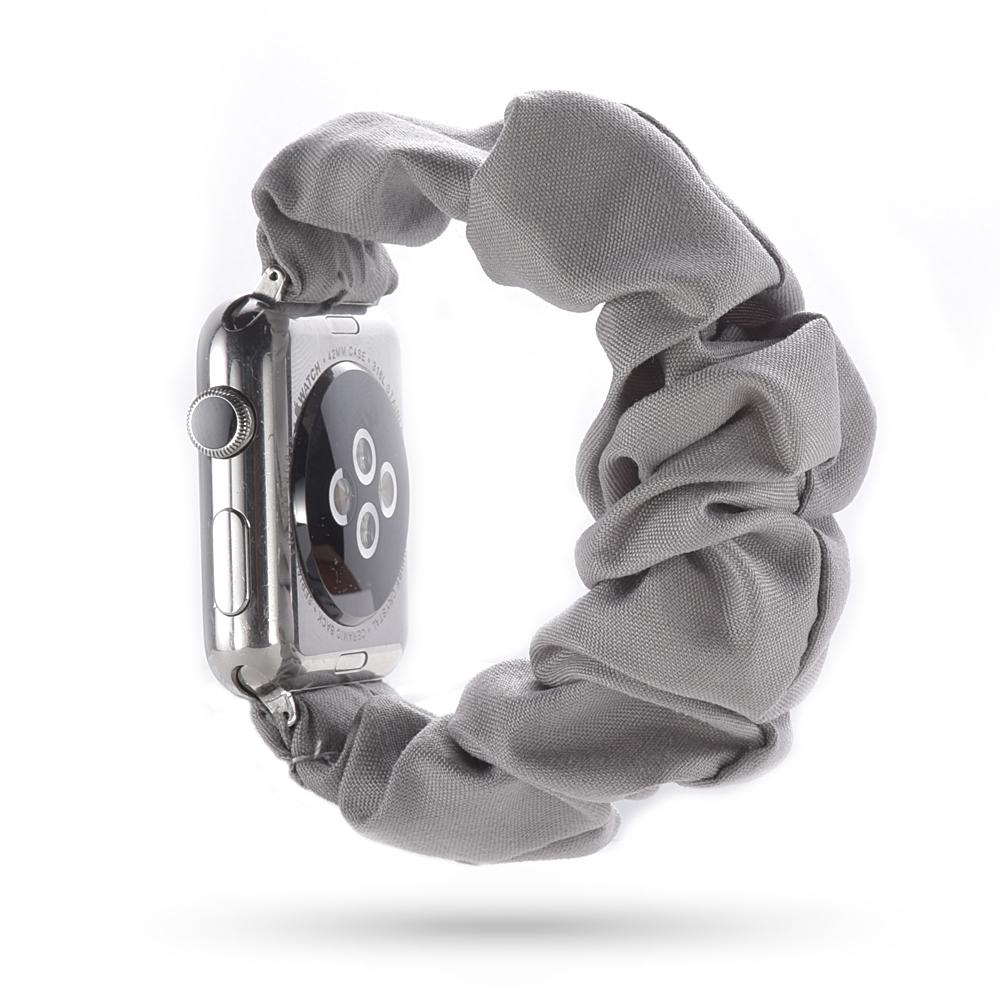 Ремешок для Apple Watch 42-44 мм + резинка для волос Светло-серый