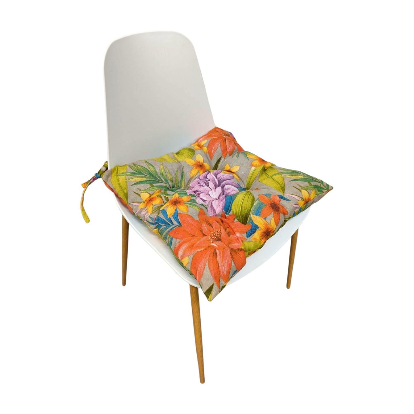 Подушка для стула eGarden CARIOCA VERDE холофайбер с завязками 40x40x8 см (5684)