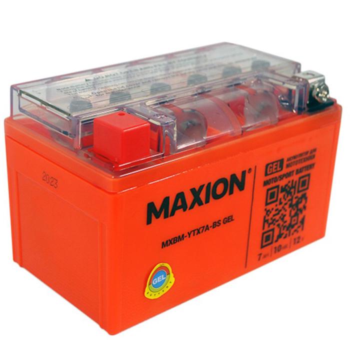 Мото акумулятор Maxion Gel 12V 7A L+ (YTX 7A-BS)