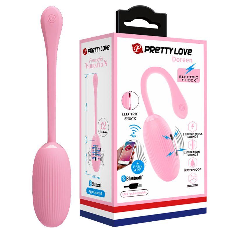 Смарт-віброяйце з електростимуляцією Pretty Love Doreen Electric Shock Egg App Light Pink (38025578)