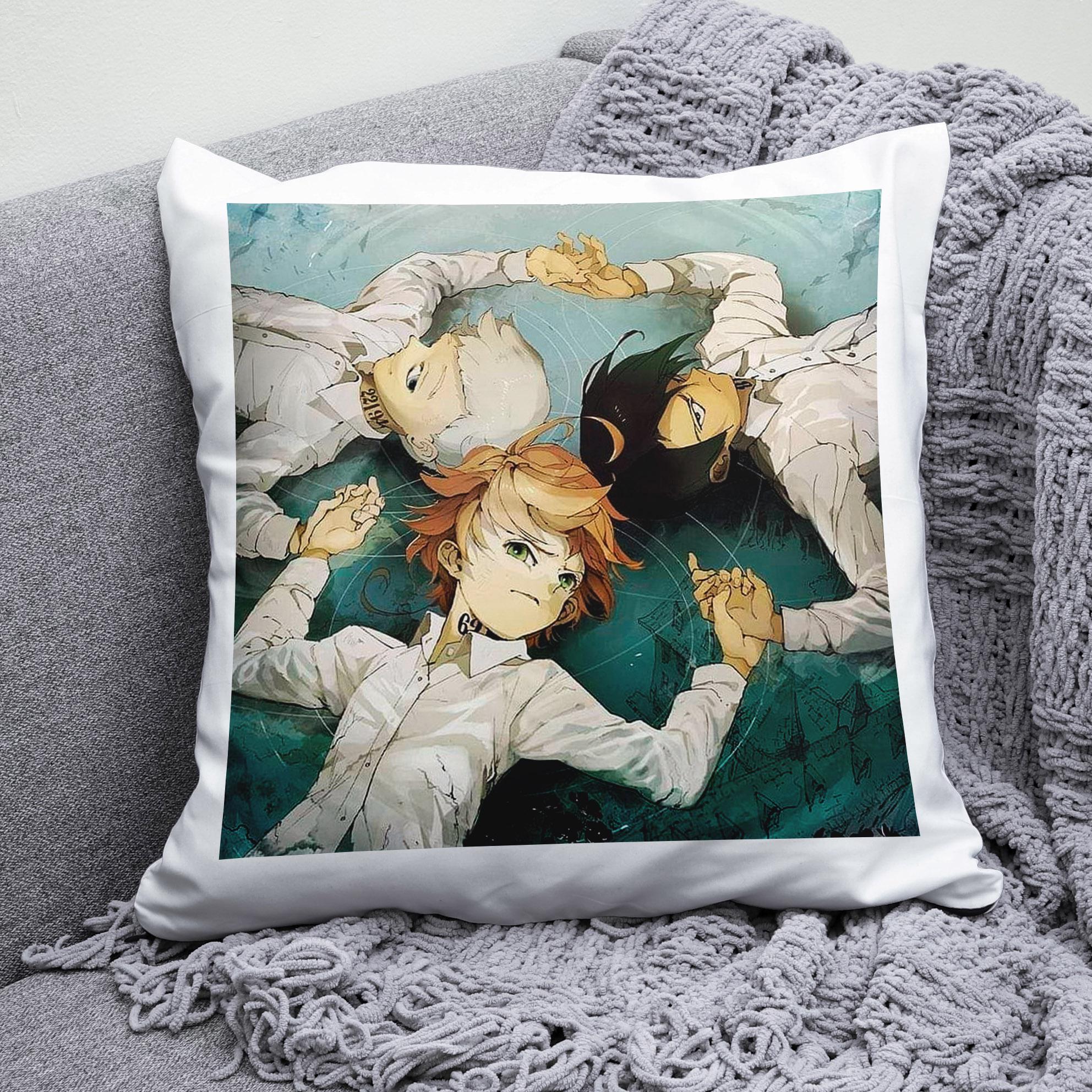 Плюшева подушка квадрат з принтом аниме The ​​Promised Neverland "2