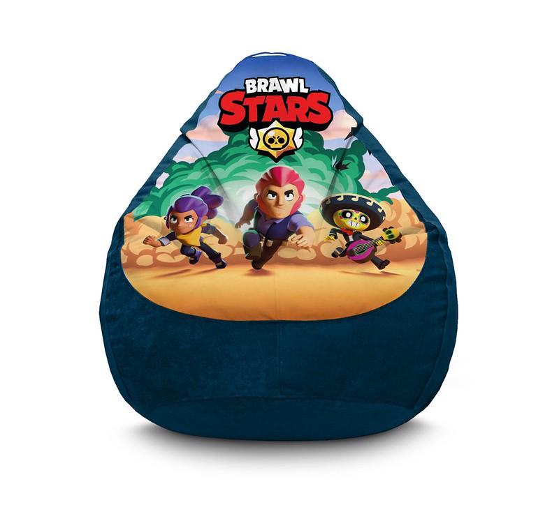 Кресло мешок iPuff Brawl Stars Characters Blue Флок XXL 90х125 см Синий