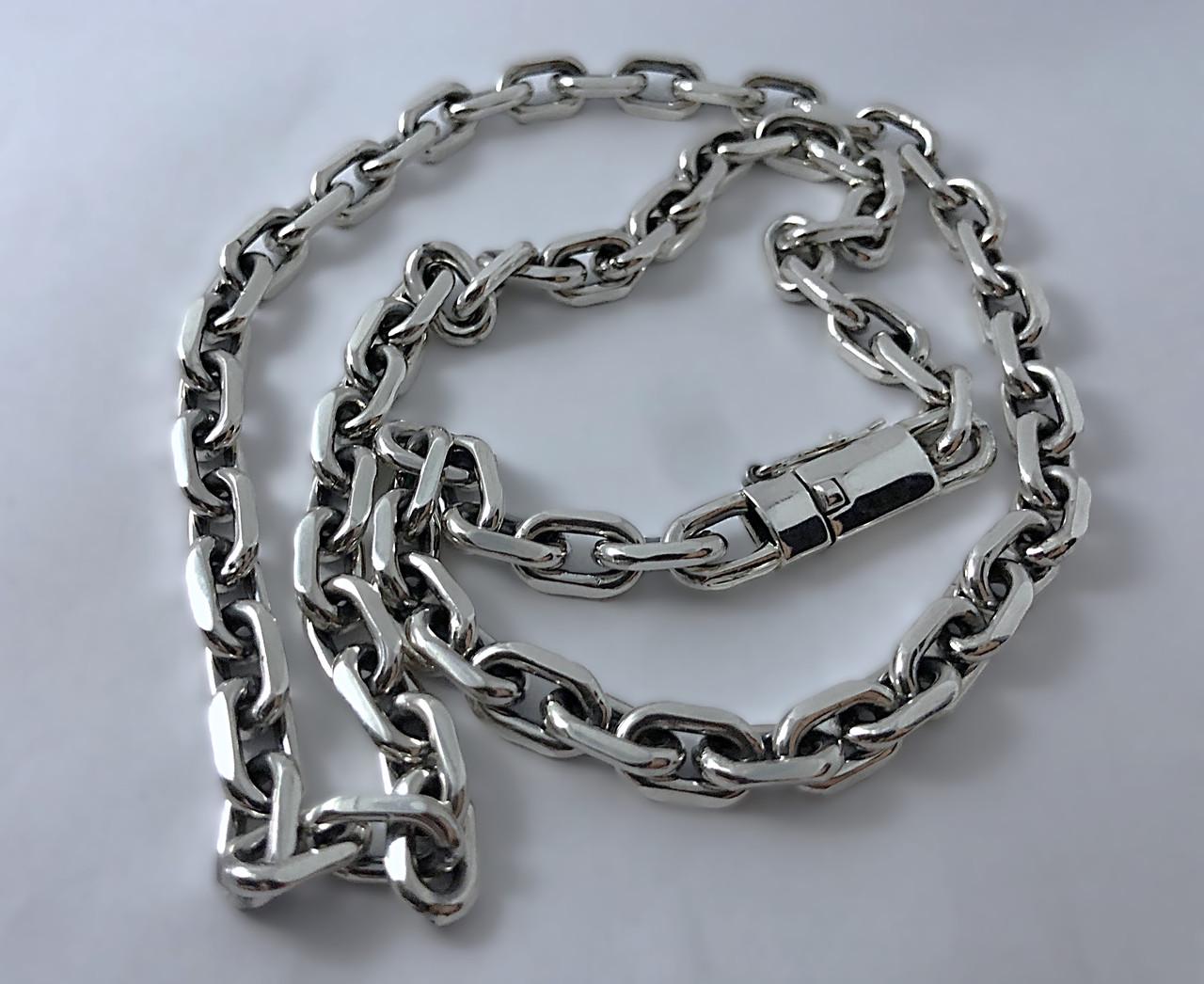 Цепочка серебряная мужская Якорь с замком коробка 100 г 65 см