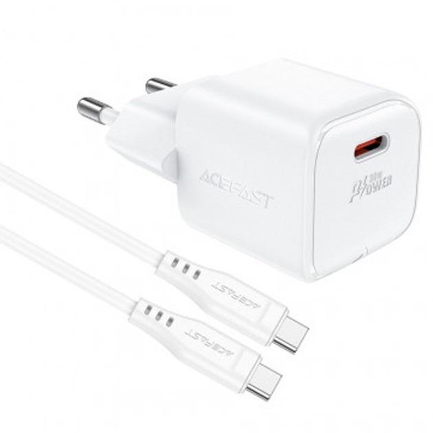 Зарядний пристрій Acefast A77 PD USB-C 30W White - фото 2