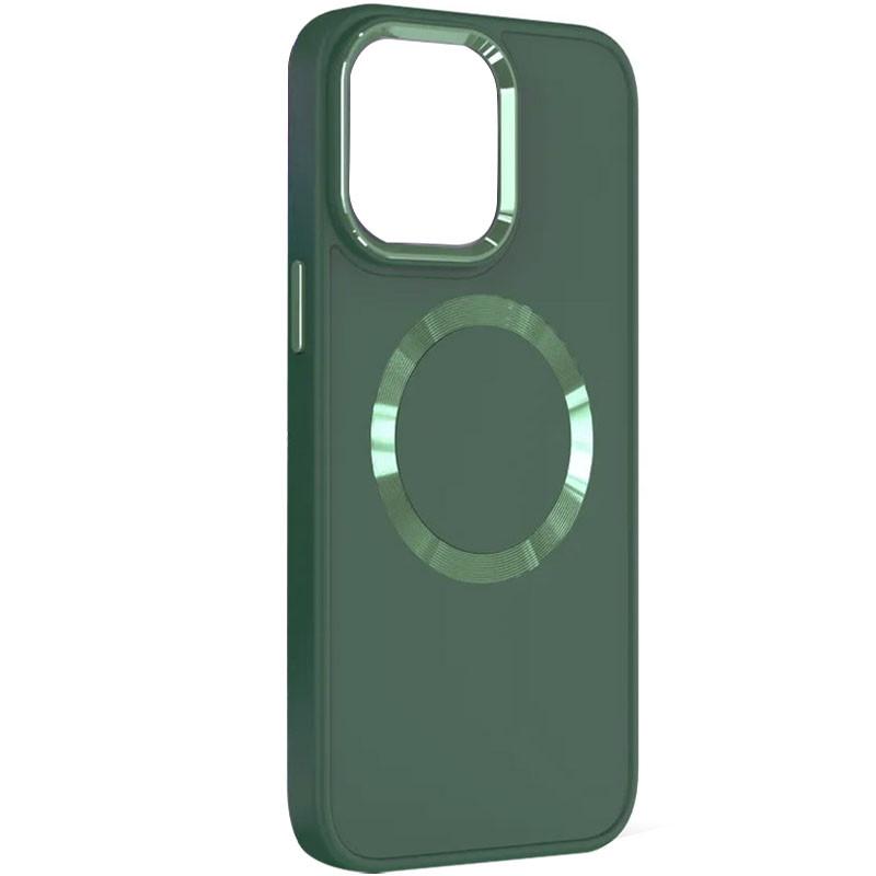 Протиударний TPU чохол Bonbon Metal Style with MagSafe для Apple iPhone 13 (6.1") Зелений / Pine green