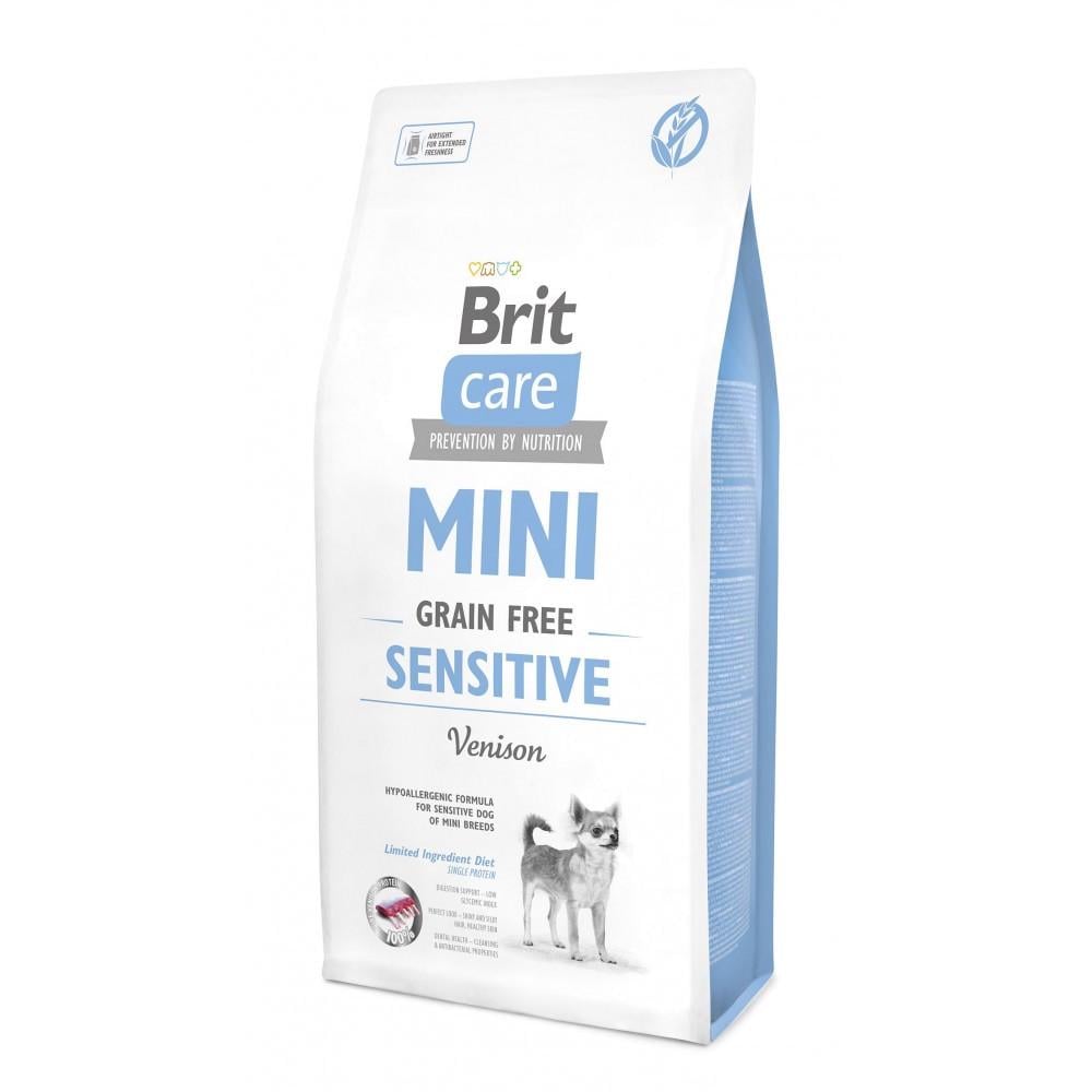 Корм для собак сухий Brit CARE Grain Free Mini Sensitive мініатюрних порід з чутливим травленням з олениною 7 кг (8595602520183)
