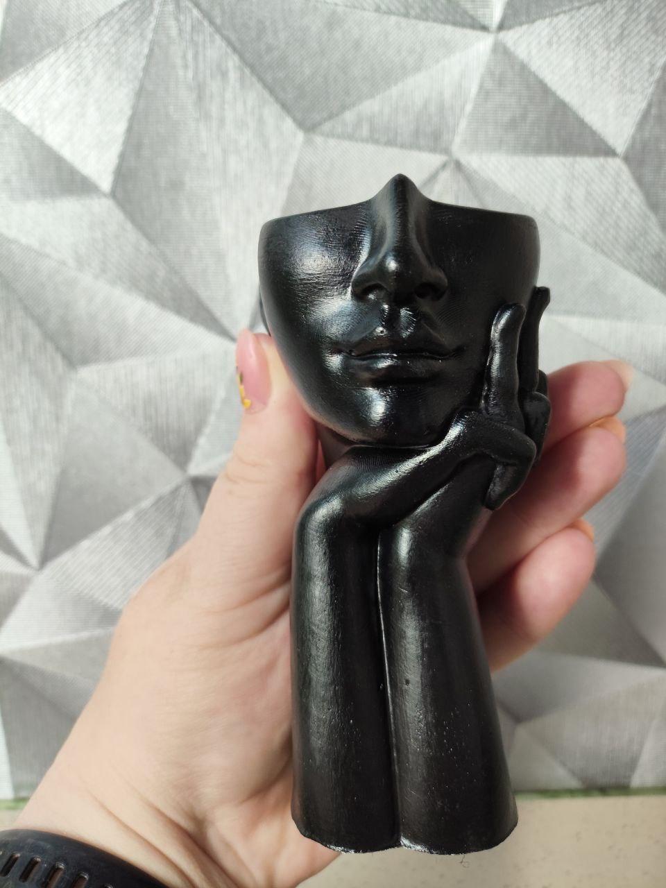 Набор декоративных ваз бюст и ваза лица ручной работы 2 шт. Черный (2749552553) - фото 4 Набор декоративных ваз бюст и ваза лица ручной работы 2 шт. Черный (2749552553) - фото 4