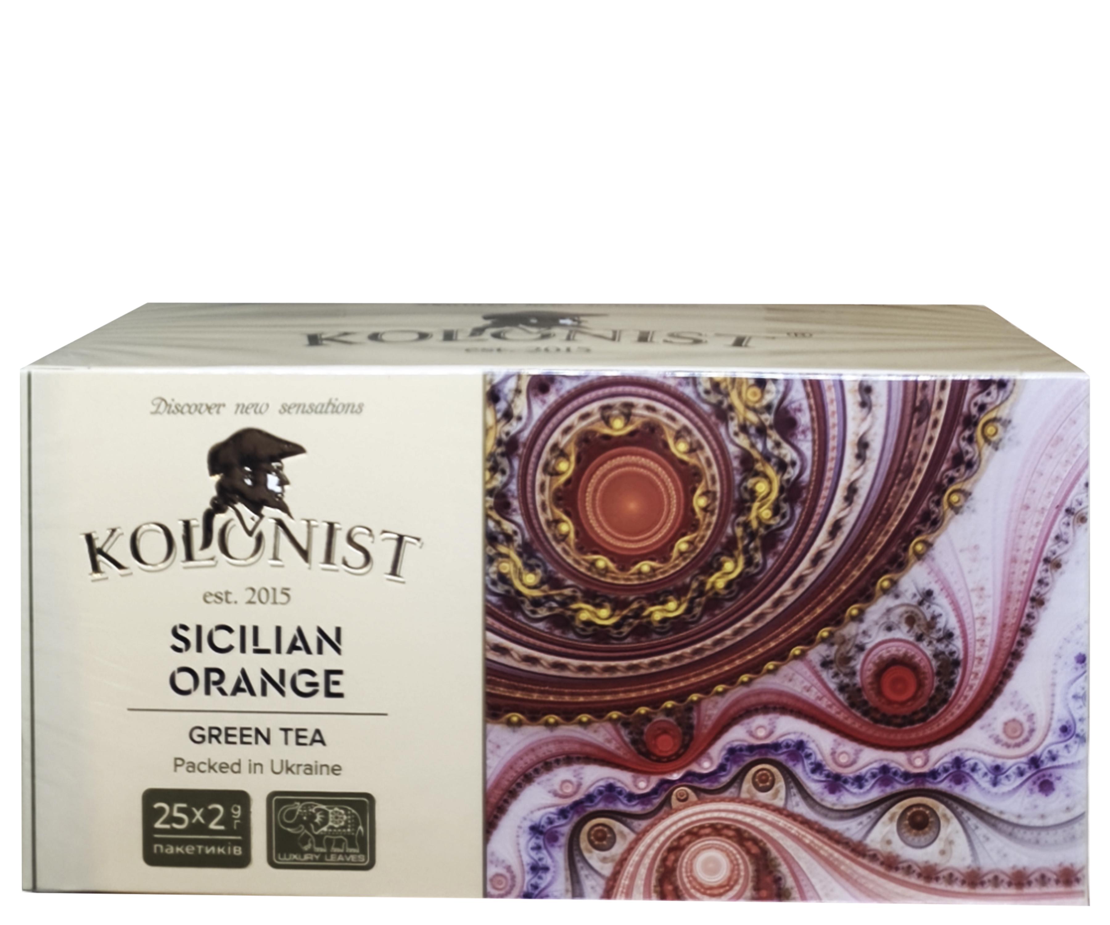 Чай зелений Kolonist Сицилійський апельсин 25 пакетиків (59138) - фото 5 Чай зелений Kolonist Сицилійський апельсин 25 пакетиків (59138) - фото 5