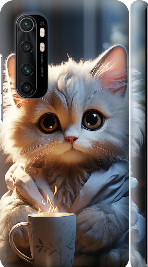 Чехол на Xiaomi Mi Note 10 Lite White cat (5646m-1937-42517)