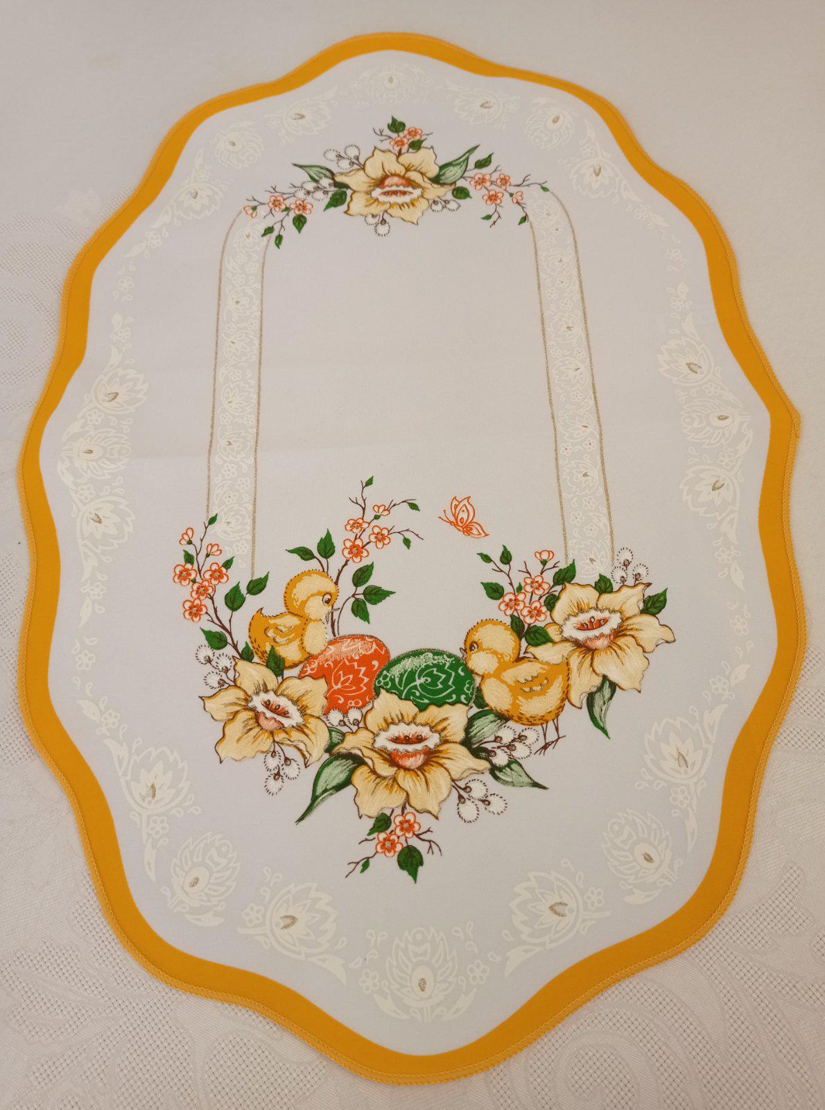 Салфетка пасхальная Print Easter Eggs 35x45 см Yellow/White (CN14589)