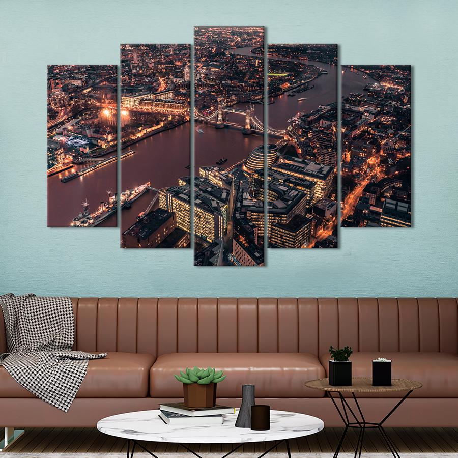 Картина город Вид с воздуха на Тауэрский мост 137x85 см (A685-5)