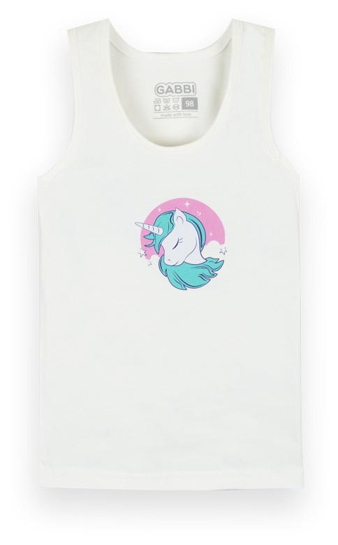 Майка детская для девочки Gabbi MKD-21-5 на широких бретелях 104 см Молочный (13106)
