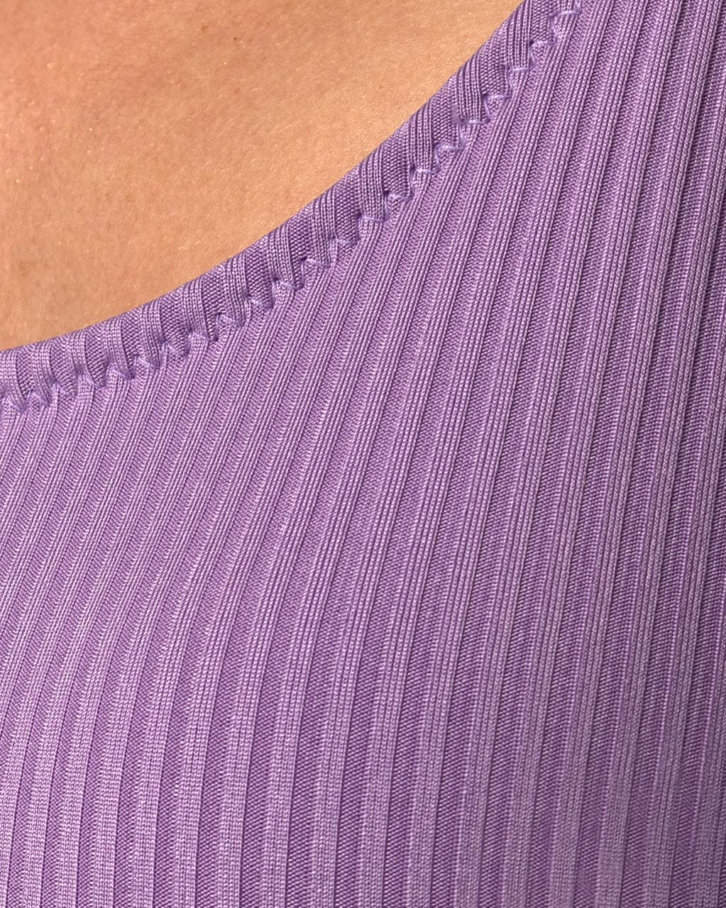 Купальник раздельный женский рубчик топ с плавками танга 3XL Сиреневый (1874394469) - фото 5 Купальник раздельный женский рубчик топ с плавками танга 3XL Сиреневый (1874394469) - фото 5