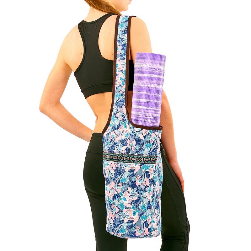 Сумка для фитнеса и йоги через плечо KINDFOLK Yoga bag SP-Sport FI-8364-2 Розовый/Голубой (NA004384) - фото 3