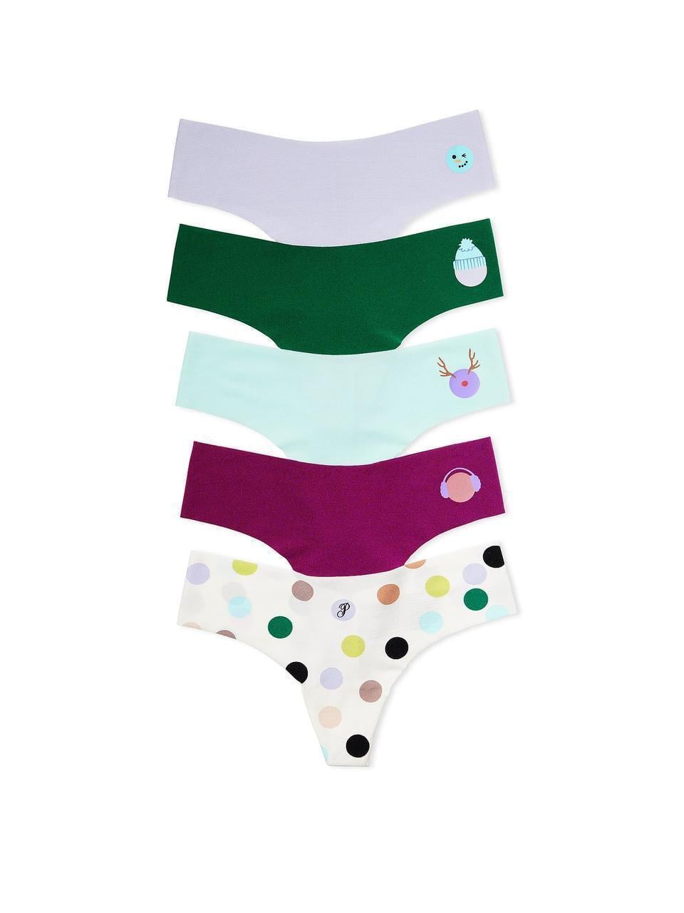 Набор трусиков Victoria Secret NO-SHOW THONG PANTY L 5 шт. Разноцветный (2204255676)