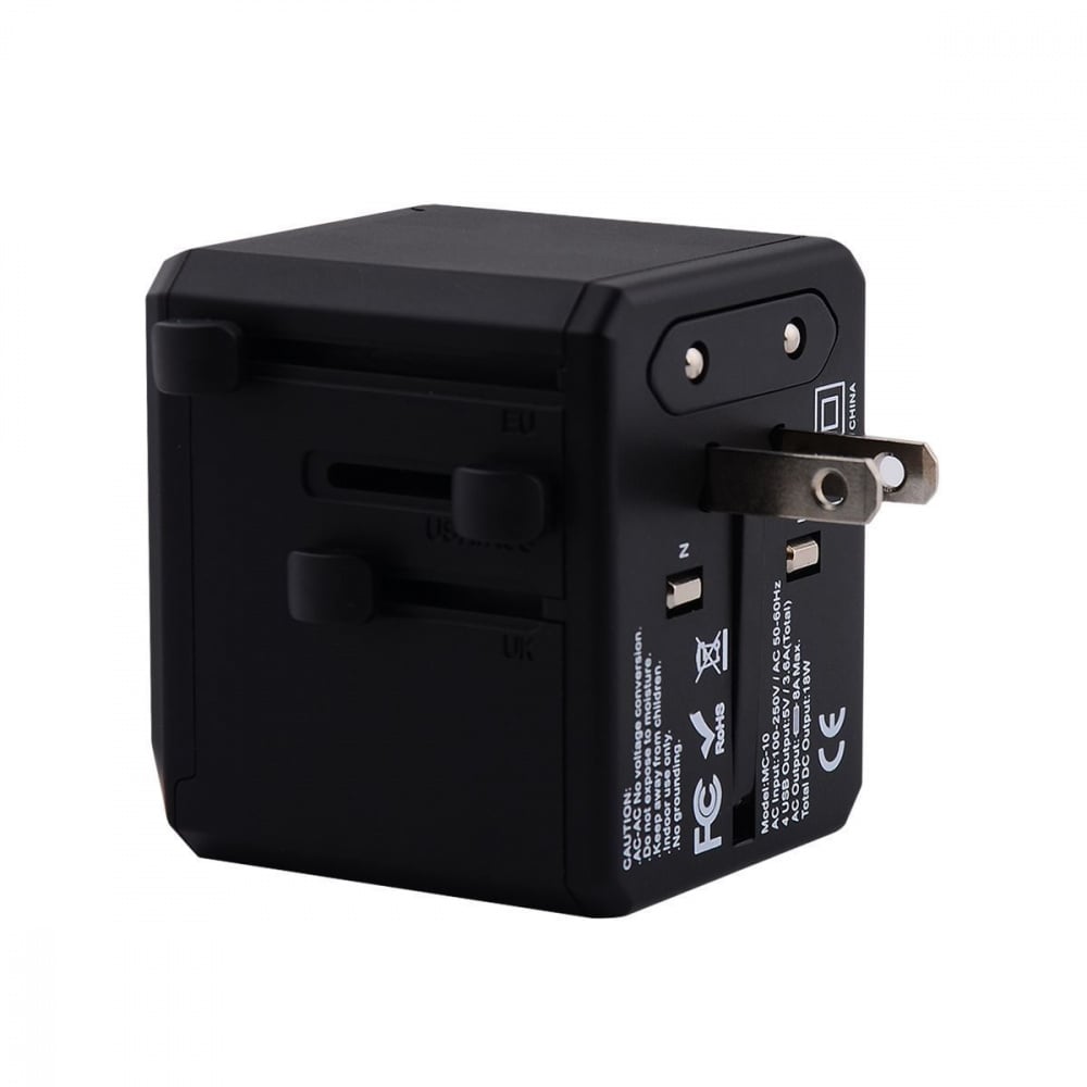 Адаптер Travel Adapter Yesido MC-10 Type-C UK/EU/US/AUS Black - фото 6