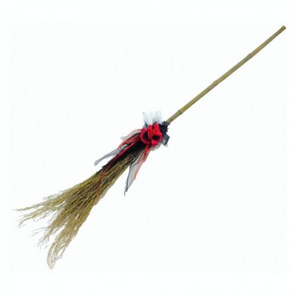 Декор на Хэллоуин Seta Метла бамбуковая (18-1003BLK-RD)