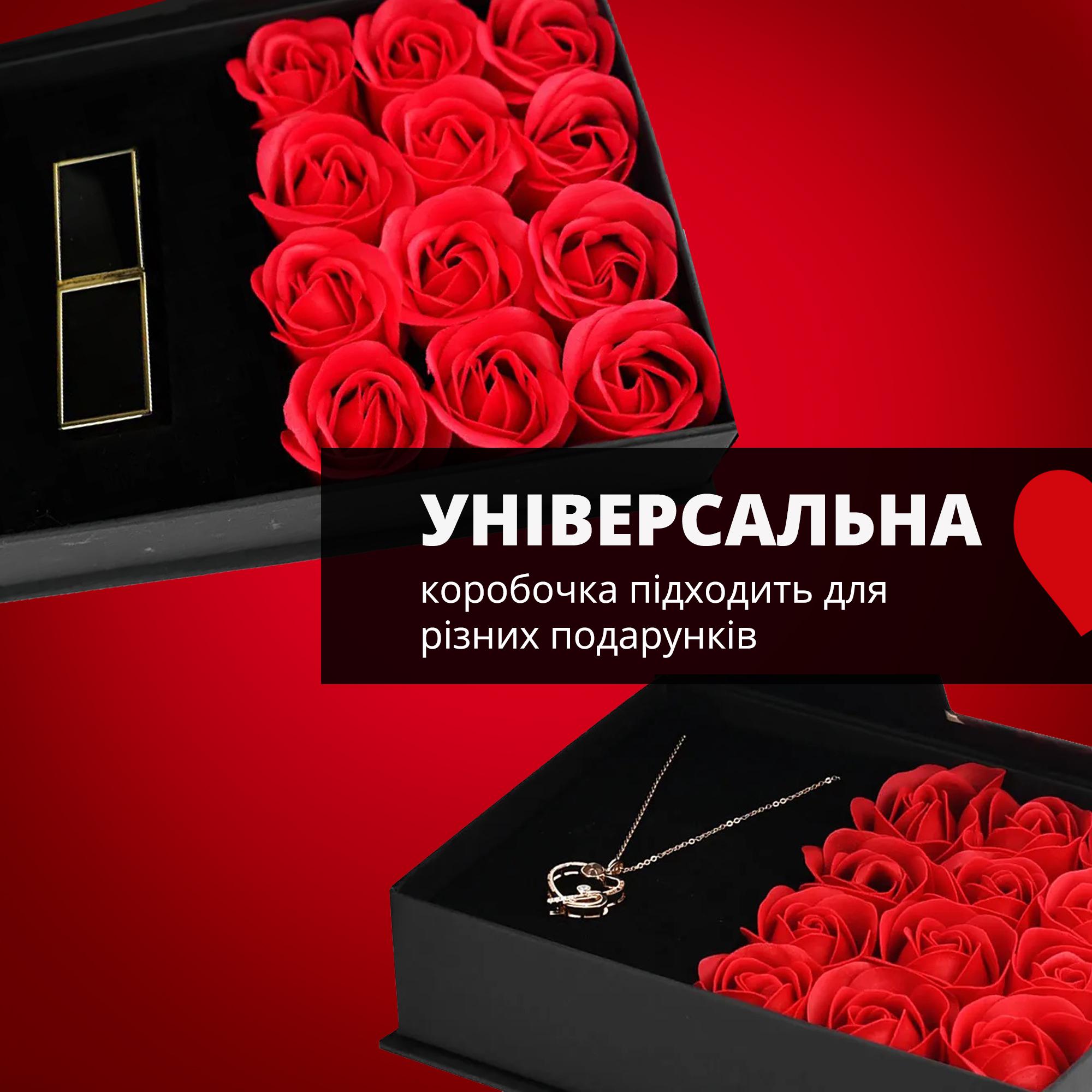 Букет из мыльных роз Love Forever в подарочном пакете 12 шт. Черный (476-02) - фото 6