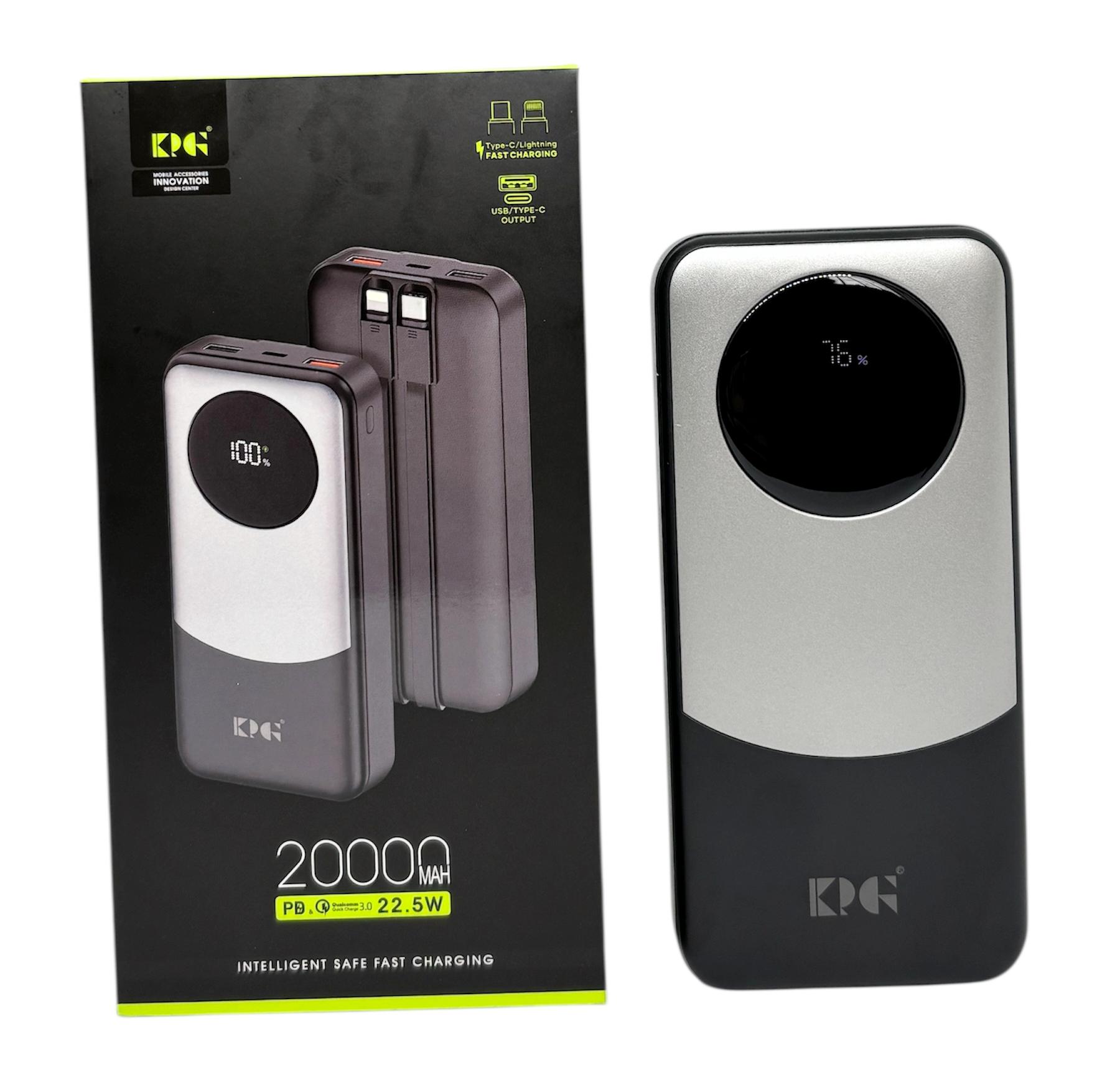 Повербанк с кабелями KPG-202X/20000 mAh/22,5W QC Повербанк с кабелями KPG-202X/20000 mAh/22,5W QC