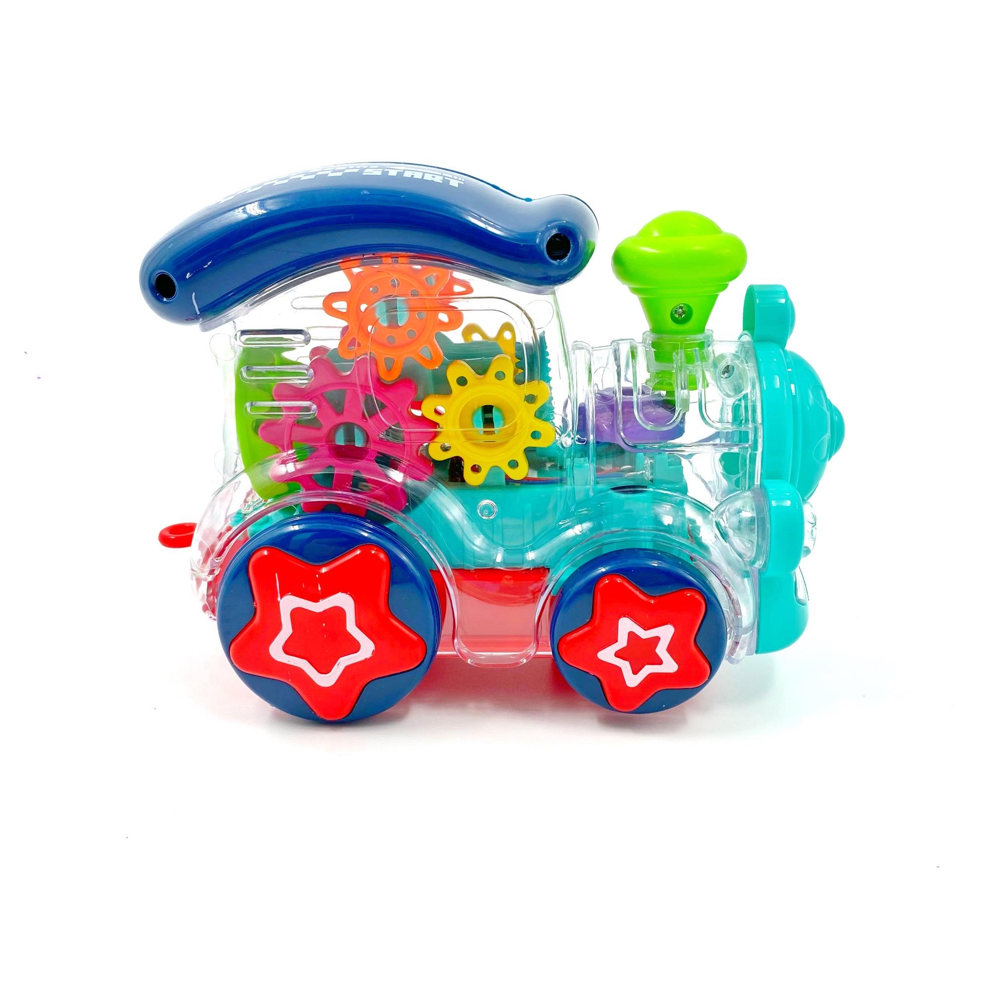 Каталка-паровозик музыкальный Jia Yue Toys 13 см с подсветкой Синий(113955s)