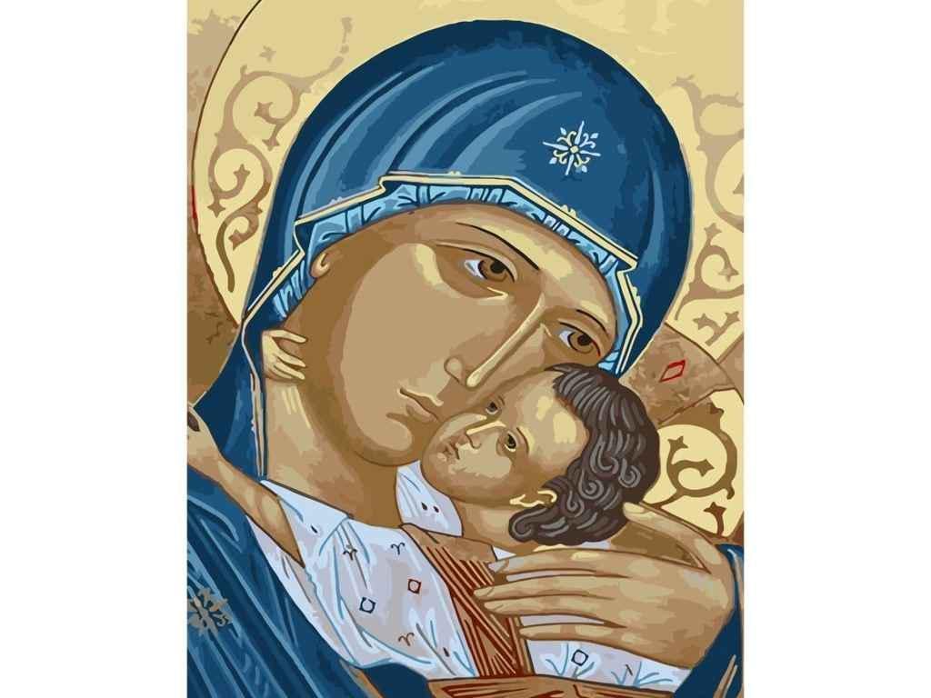 Картина по номерам Strateg Псково-Печерская икона Волнение 40х50 см (SY6639)